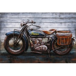 Tableau métal Moto Indian 80x120 EN RELIEF