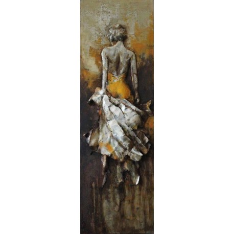 Femme drapée jaune 56x180