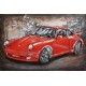 Porsche 911 rouge 60x80