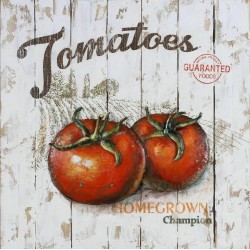 Tableau métal Les tomates 60x60 EN RELIEF
