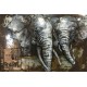 Tableau métal Elephants VW 80x120 EN 3 D