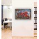 Tableau métal Tracteur rouge 60x80 EN RELIEF