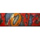 Tableau métal Love 50x150 EN RELIEF