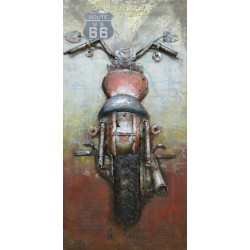 Tableau métal Moto Vertical rider 40x60 EN RELIEF