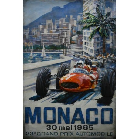 Tableau métal 2 Grand Prix Monaco 80x120 EN RELIEF