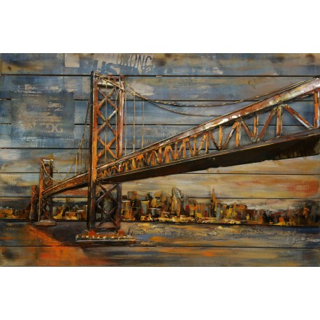 Tableau métal Pont de Brooklin 80x120