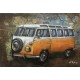 Tableau métal Combi VW orange 40x60 EN RELIEF