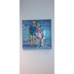 Tableau métal Enfant 60x60 EN RELIEF