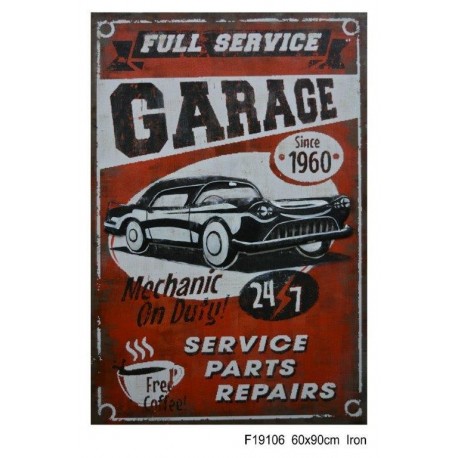 Tableau métal Garage 40X60 EN RELIEF
