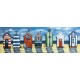 Tableau métal Cabines plage 50x150 FOND BOIS EN RELIEF