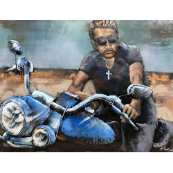 Tableau métal Le rocker 60x80 EN RELIEF