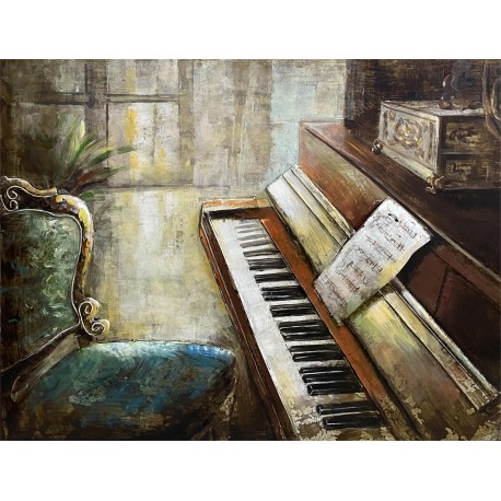 Tableau métal Mon piano 80x120 EN RELIEF