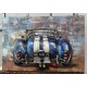 Tableau métal Porsche bleue 955 40x60 EN RELIEF