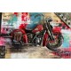 Tableau métal Red motorbike 80x120 EN RELIEF