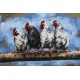 Tableau métal Les poules 80X120 EN RELIEF