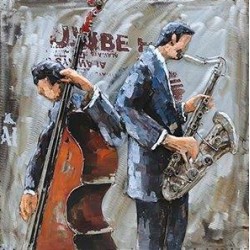 Tableau métal Duo Jazz 80x120 EN RELIEF