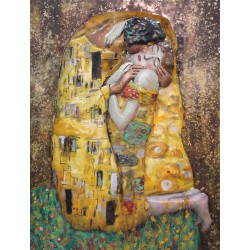 Tableau métal Le Baiser 80x120 EN RELIEF