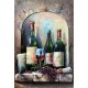 Tableau métal Bouteilles de vin 60x90 EN RELIEF