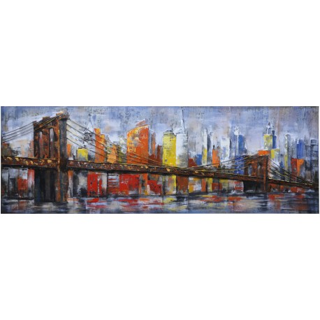 Tableau métal New York 30x90 EN RELIEF