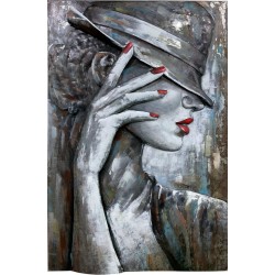 Tableau métal Beauty 60x90 FOND BOID EN RELIEF