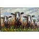 Tableau métal Les moutons 60X90 EN RELIEF
