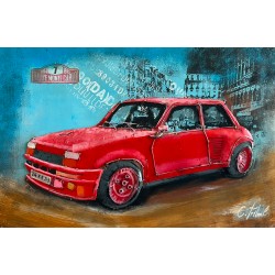 Tableau métal R5 Turbo 40x60 EN RELIEF