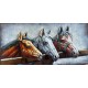 Tableau métal Les chevaux 60X120 EN RELIEF