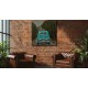 Tableau métal Toscane en Fiat turquoise 60x60 EN RELIEF