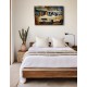 Tableau métal La 4L beige 40x60 EN RELIEF