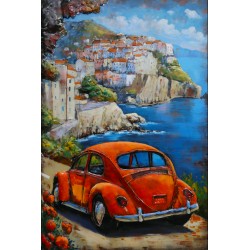 Tableau métal promenade en Cocc 80x120 EN RELIEF