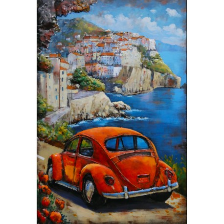 Tableau métal promenade en Cocc 80x120 EN RELIEF