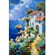  Tableau métal Villa Grecque 80x120 EN RELIEF