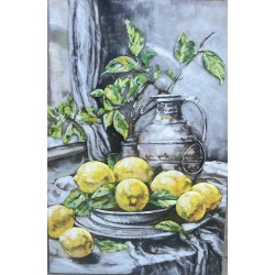Tableau métal Citrons 80x120 EN RELIEF