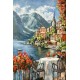 Tableau métal Lac italien 80x120 EN RELIEF