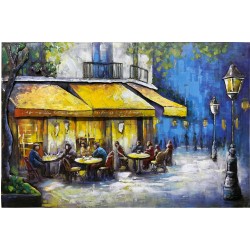  Tableau métal nuit parisienne 80x120 EN RELIEF