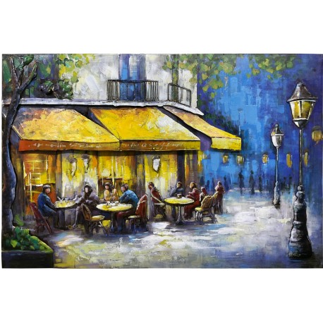  Tableau métal nuit parisienne 80x120 EN RELIEF