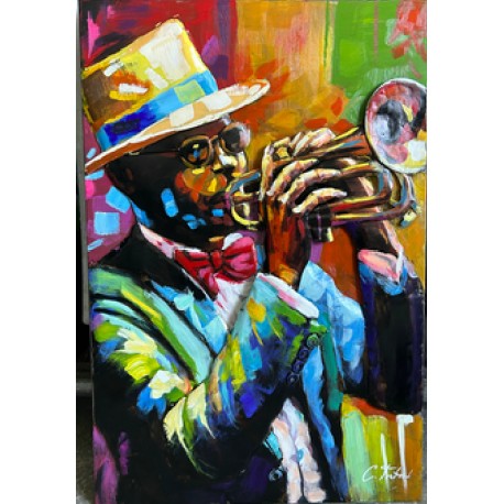 Tableau métal Louis Armstrong 60x90 EN RELIEF