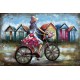 Tableau métal Mon vélo fleuri 80X120 EN RELIEF