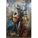 Tableau métal Le Guitariste 80X120 EN RELIEF