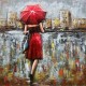 Tableau métal Femme au parapluie 60x60 EN RELIEF