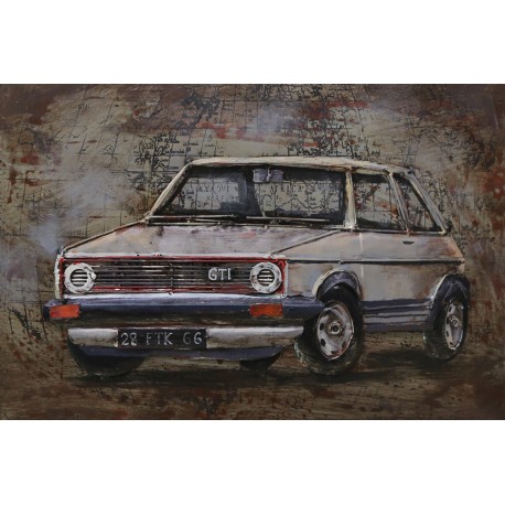 Tableau métal golf vintage 40X60 EN RELIEF