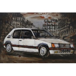 Tableau métal Peugeot 205 vintage 40X60 EN RELIEF