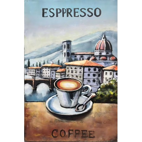 Tableau métal Espresso 40X60 