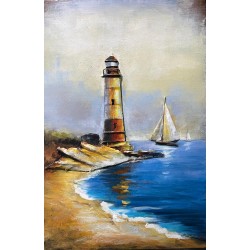 Tableau métal Le Phare 40x60 EN RELIEF