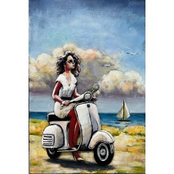 Tableau métal Dolce vita 40x60 FOND BOIS EN RELIEF
