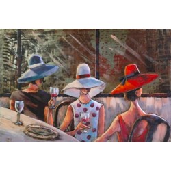 Tableau métal Miss Chapeau 80x120 EN RELIEF