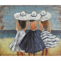 Tableau métal Les bains 80x120 EN RELIEF