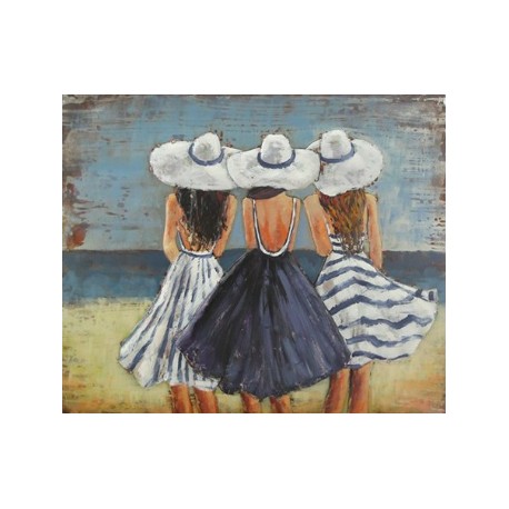 Tableau métal Les bains 80x120 EN RELIEF