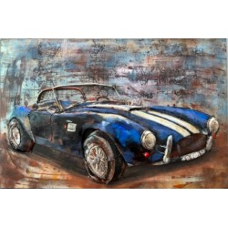 Tableau métal Blue car 60x90