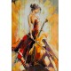 Tableau métal Violoncella 60x90 FOND BOIS EN RELIEF